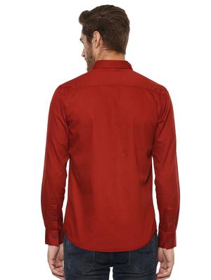 red solid casual shirt - 15772951 - Standard Image - 3