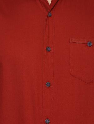 red solid casual shirt - 15772951 - Standard Image - 4
