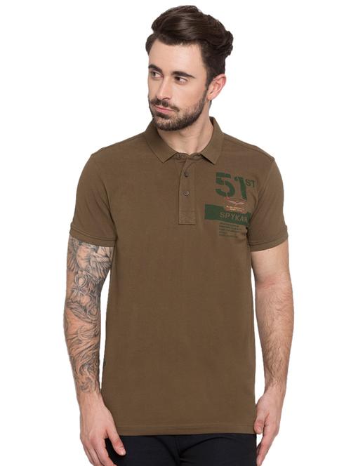 green typographic chest print t-shirt - 15772952 - Standard Image - 1