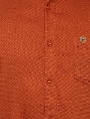 orange solid casual shirt - 15772956 - Standard Image - 4
