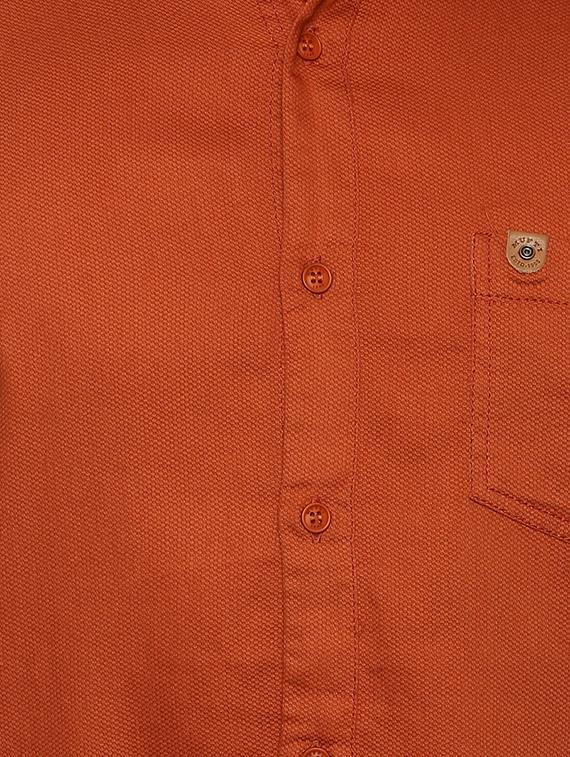 orange solid casual shirt - 15772956 - Zoom Image - 4