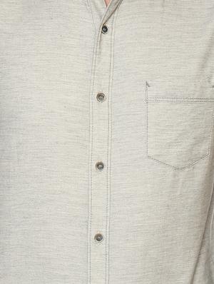 grey solid casual shirt - 15772968 - Standard Image - 4