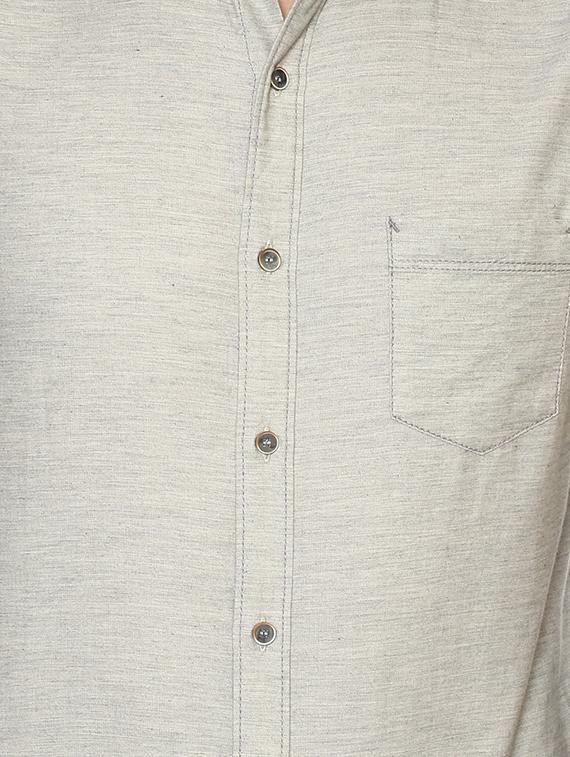 grey solid casual shirt - 15772968 - Zoom Image - 4