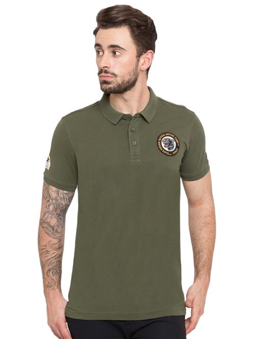 solid green polo t-shirt - 15772970 - Standard Image - 1