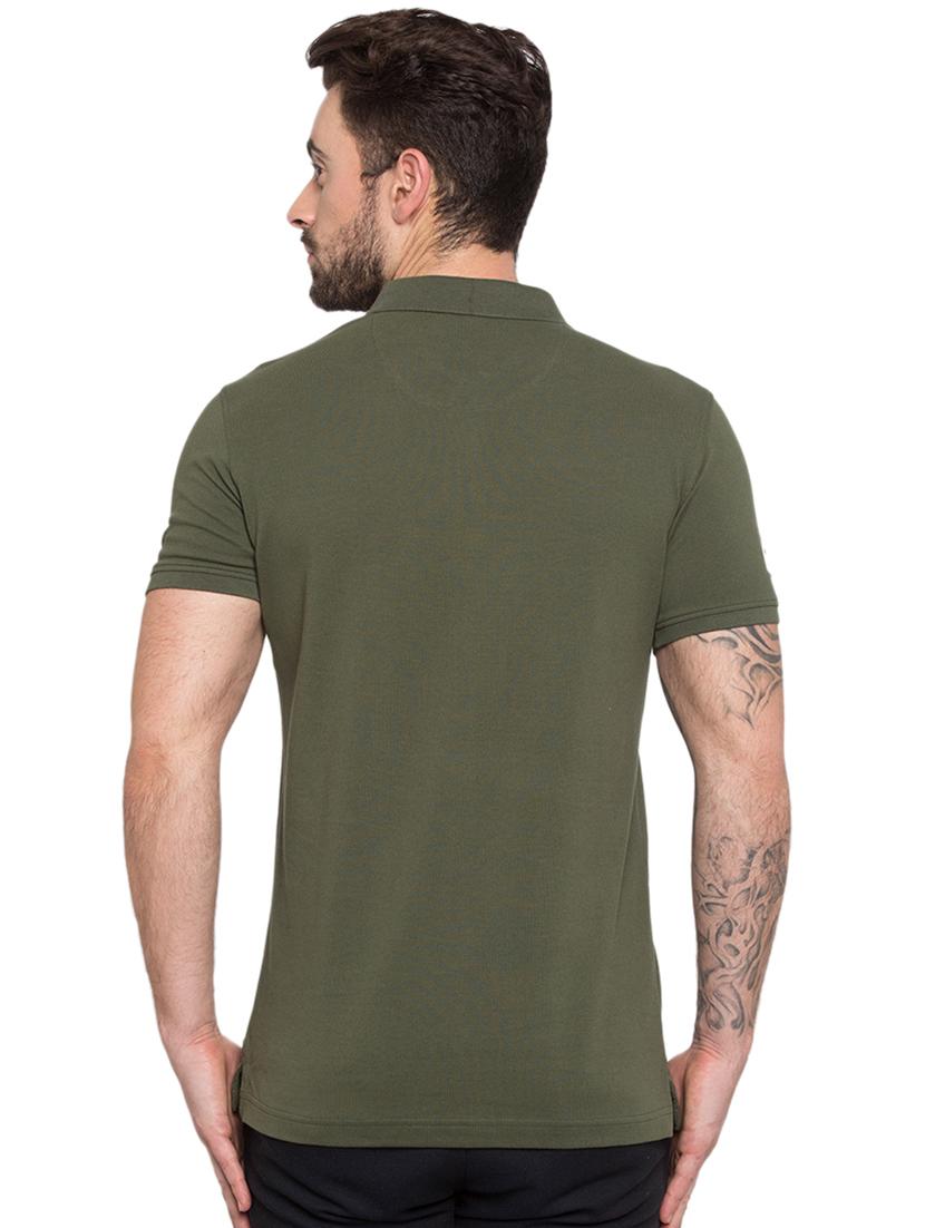 solid green polo t-shirt - 15772970 - Zoom Image - 3