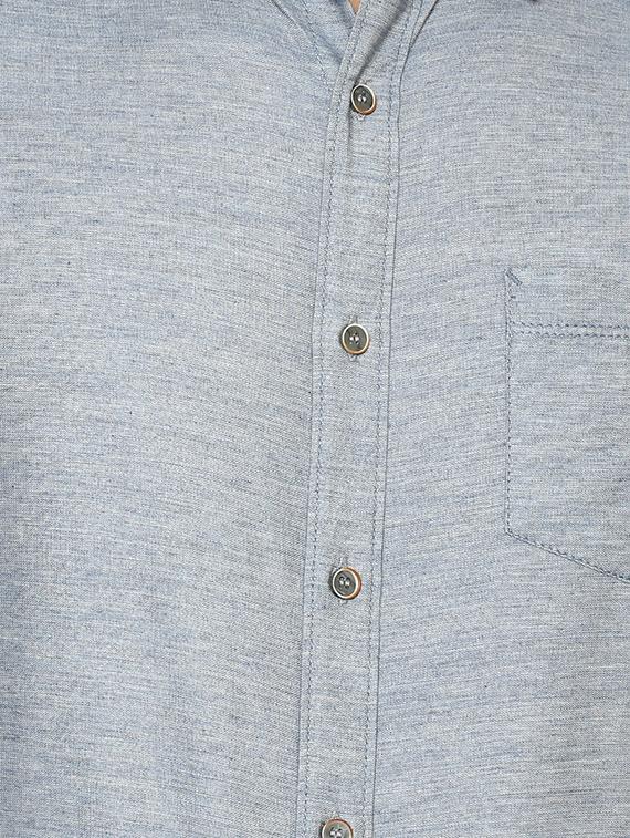 blue solid casual shirt - 15772971 - Zoom Image - 4