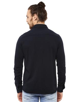 blue solid casual shirt - 15773002 - Standard Image - 3