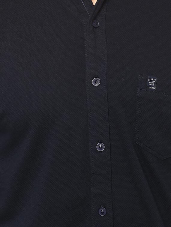 blue solid casual shirt - 15773002 - Zoom Image - 4