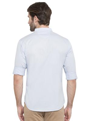 blue solid casual shirt - 15773029 - Standard Image - 3