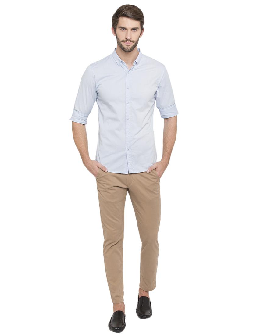 blue solid casual shirt - 15773029 - Zoom Image - 4