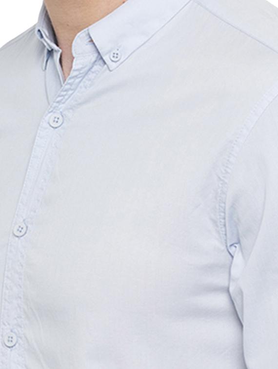 blue solid casual shirt - 15773029 - Zoom Image - 5