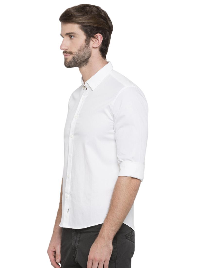 white solid casual shirt - 15773033 - Zoom Image - 2