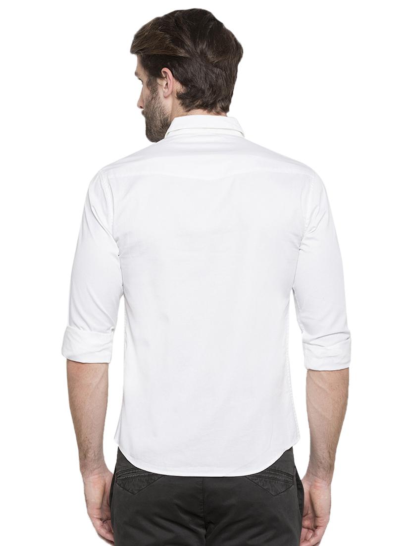 white solid casual shirt - 15773033 - Zoom Image - 3