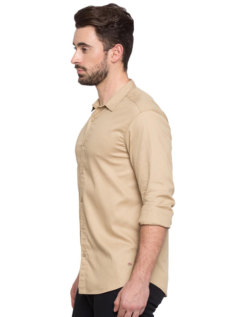 beige solid casual shirt - 15773035 - Zoom Image - 2