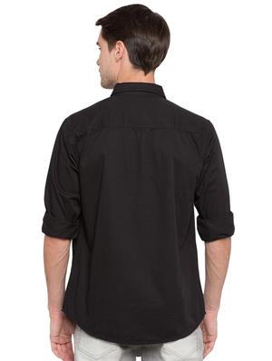 black solid casual shirt - 15773038 - Standard Image - 3