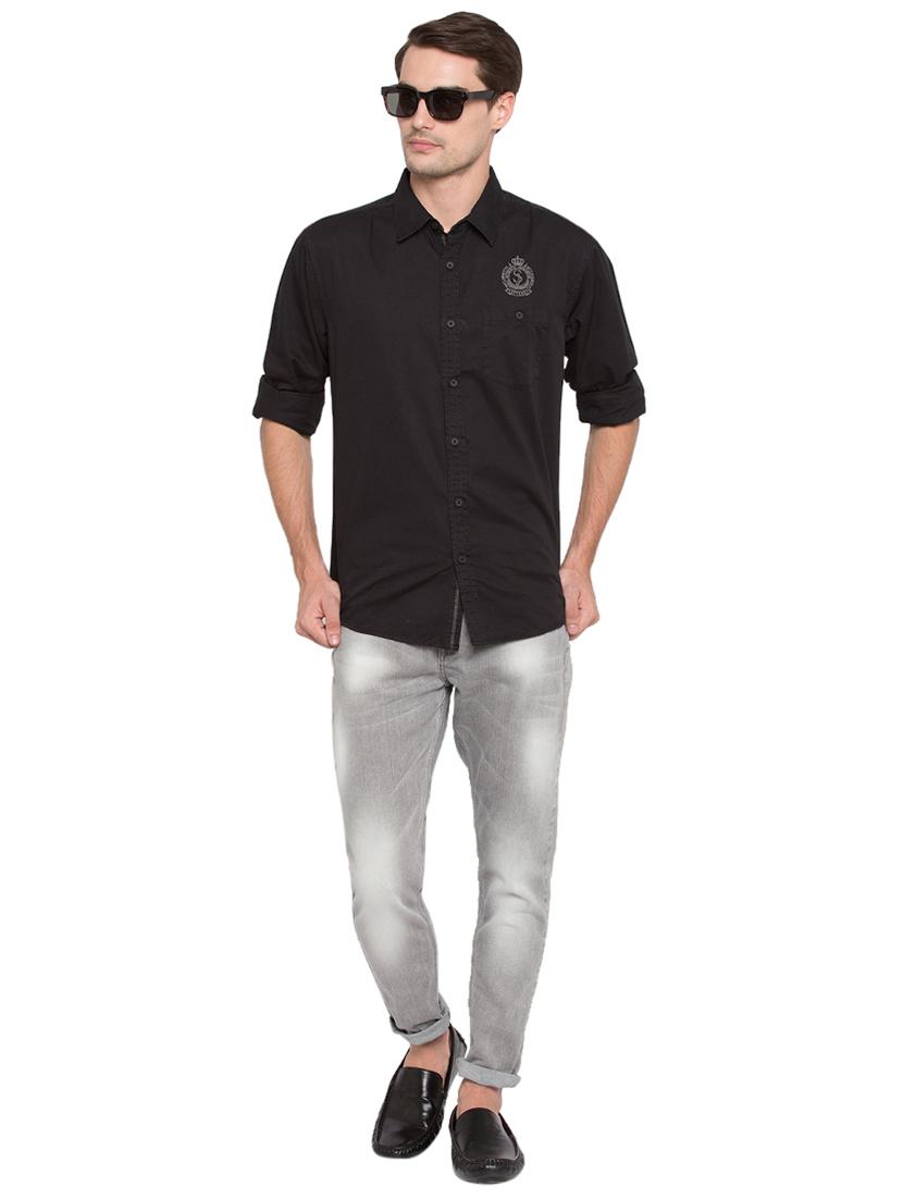 black solid casual shirt - 15773038 - Zoom Image - 4