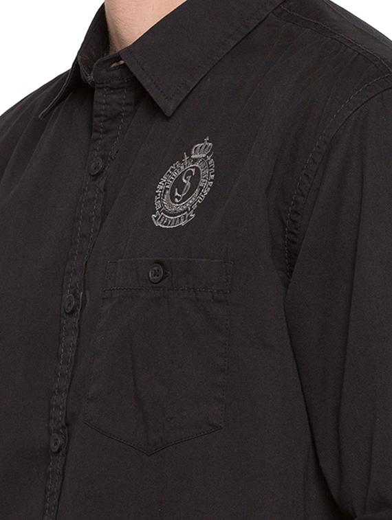 black solid casual shirt - 15773038 - Zoom Image - 5