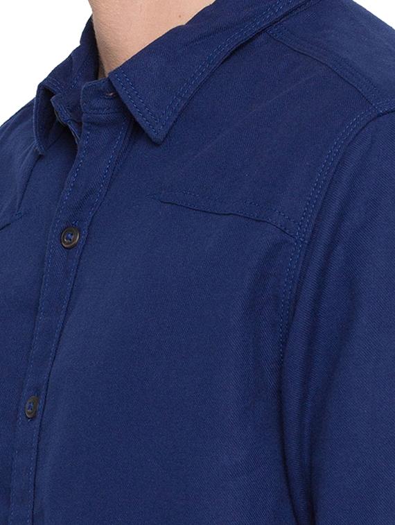 blue solid casual shirt - 15773045 - Zoom Image - 5