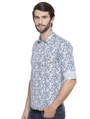 blue printed casual shirt - 15773078 - Standard Image - 2