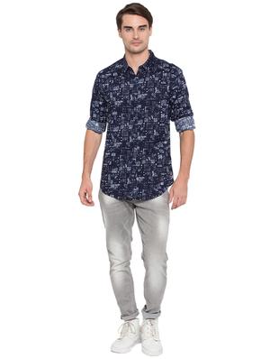 blue printed casual shirt - 15773087 - Standard Image - 4
