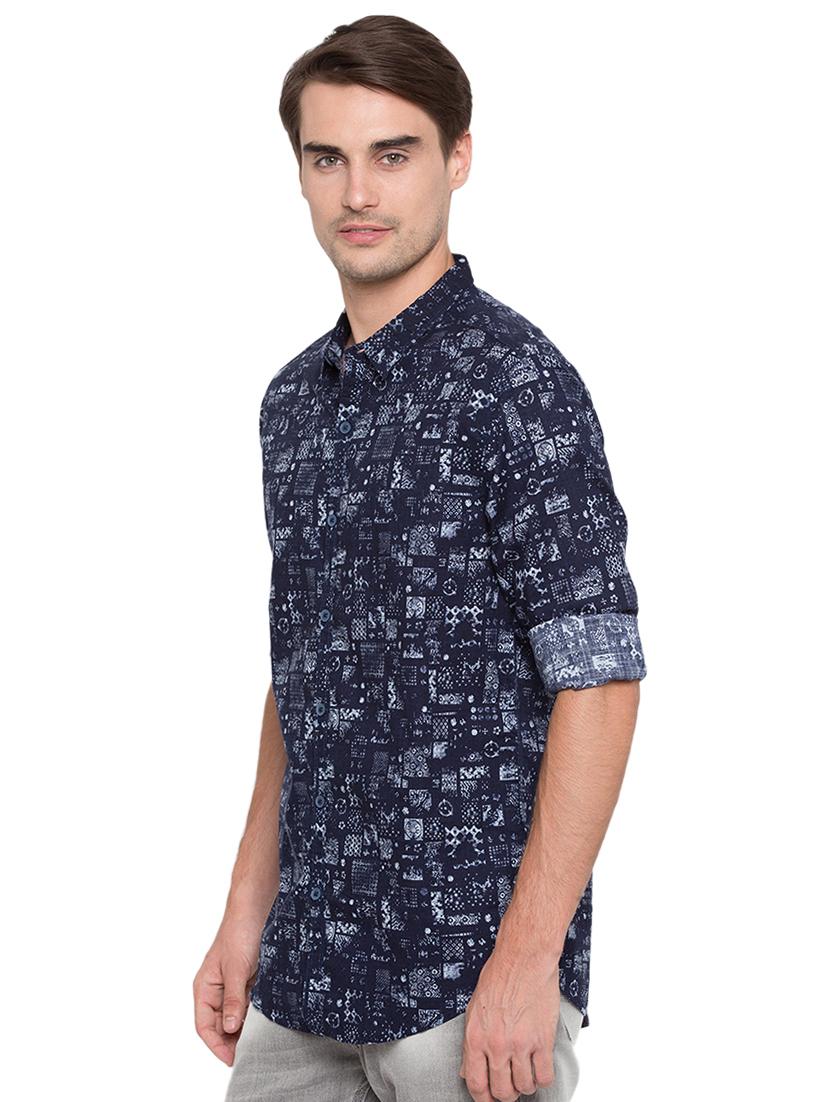 blue printed casual shirt - 15773087 - Zoom Image - 2