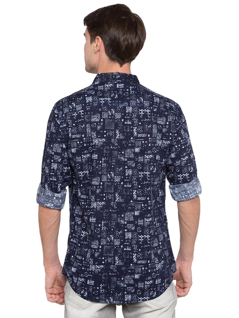 blue printed casual shirt - 15773087 - Zoom Image - 3
