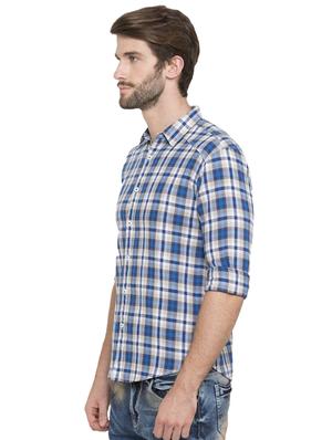 blue checkered casual shirt - 15773110 - Standard Image - 2
