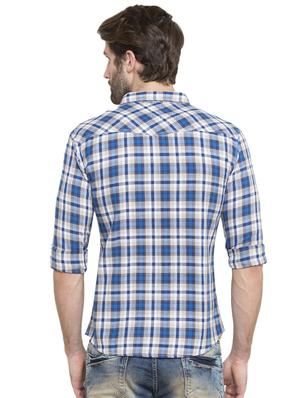 blue checkered casual shirt - 15773110 - Standard Image - 3