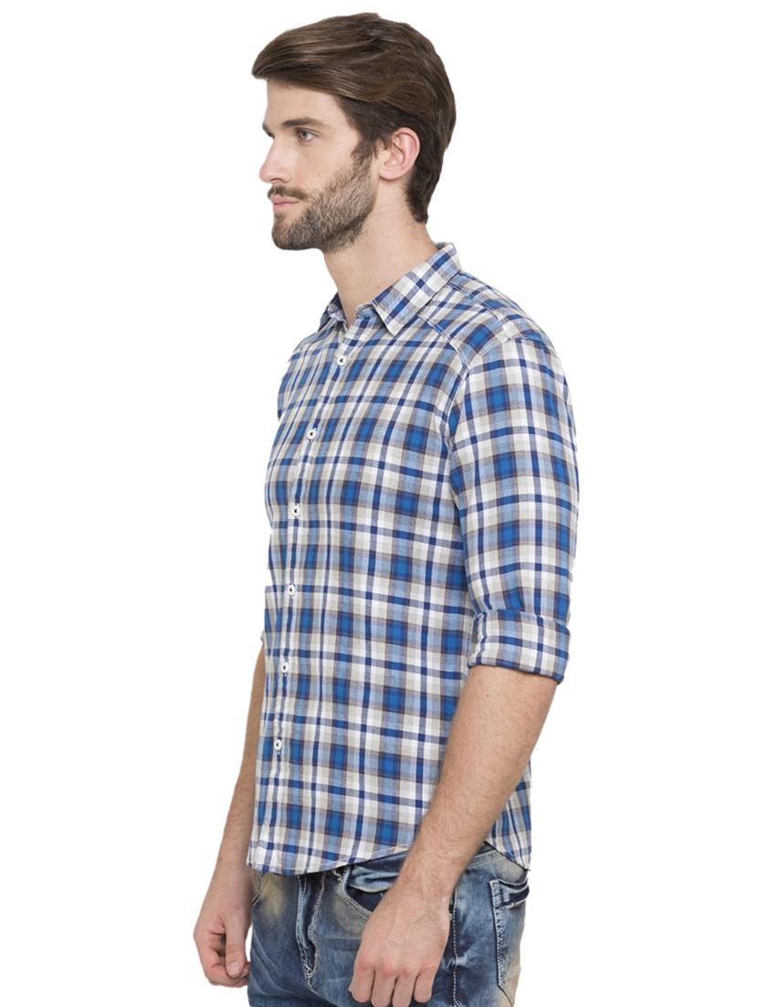 blue checkered casual shirt - 15773110 - Zoom Image - 2