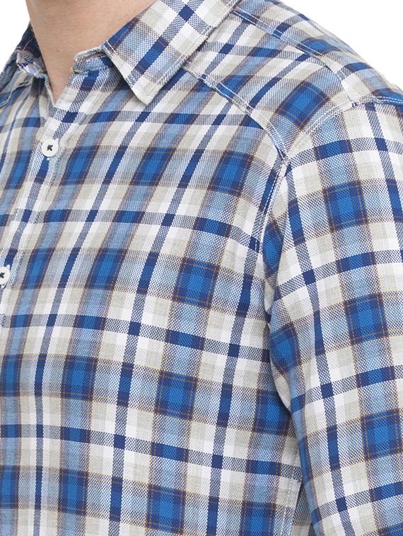 blue checkered casual shirt - 15773110 - Zoom Image - 5