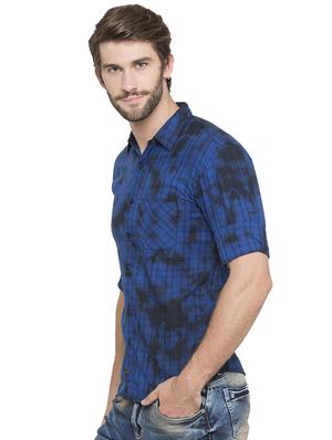 blue checkered casual shirt - 15773118 - Standard Image - 2