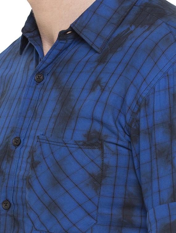 blue checkered casual shirt - 15773118 - Zoom Image - 5