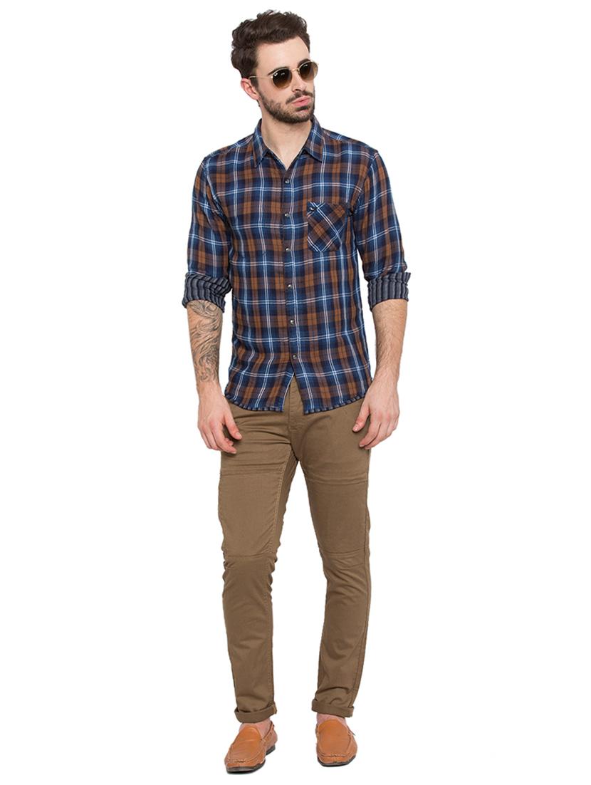 blue checkered casual shirt - 15773136 - Zoom Image - 4