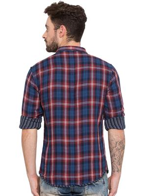blue checkered casual shirt - 15773137 - Standard Image - 3