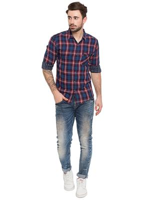 blue checkered casual shirt - 15773137 - Standard Image - 4