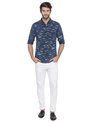 blue printed casual shirt - 15773149 - Standard Image - 4