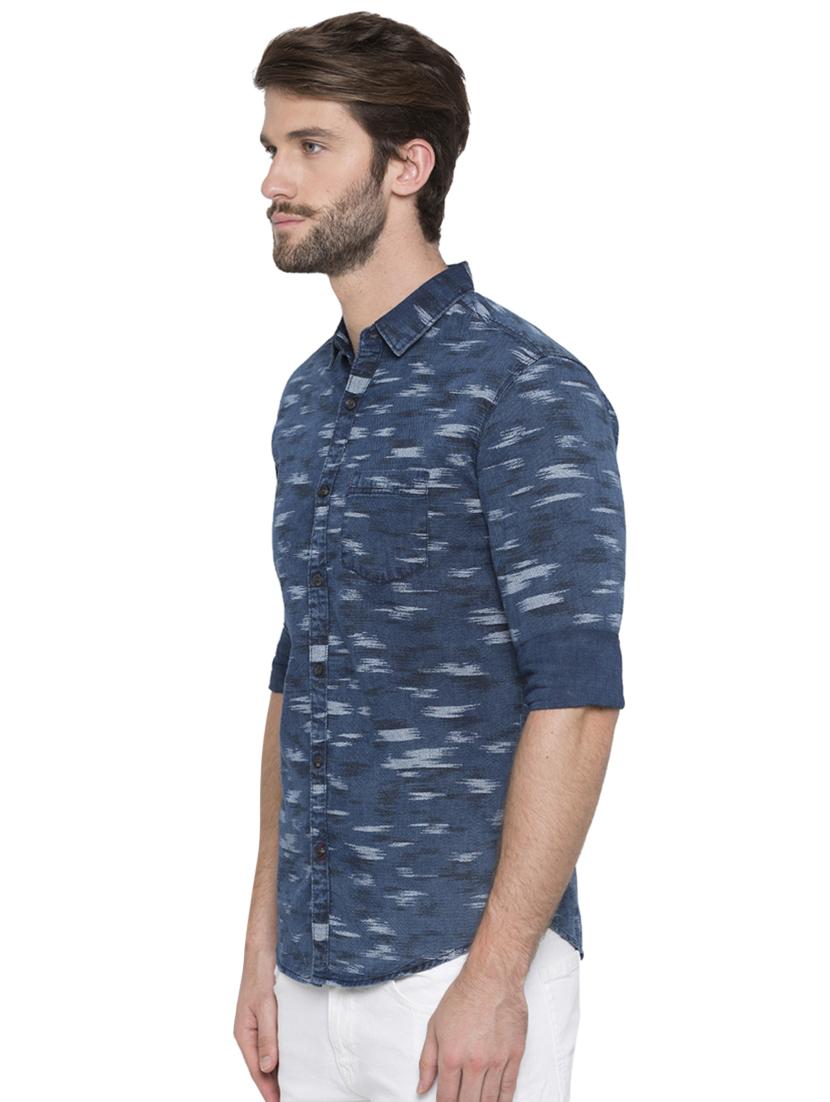 blue printed casual shirt - 15773149 - Zoom Image - 2