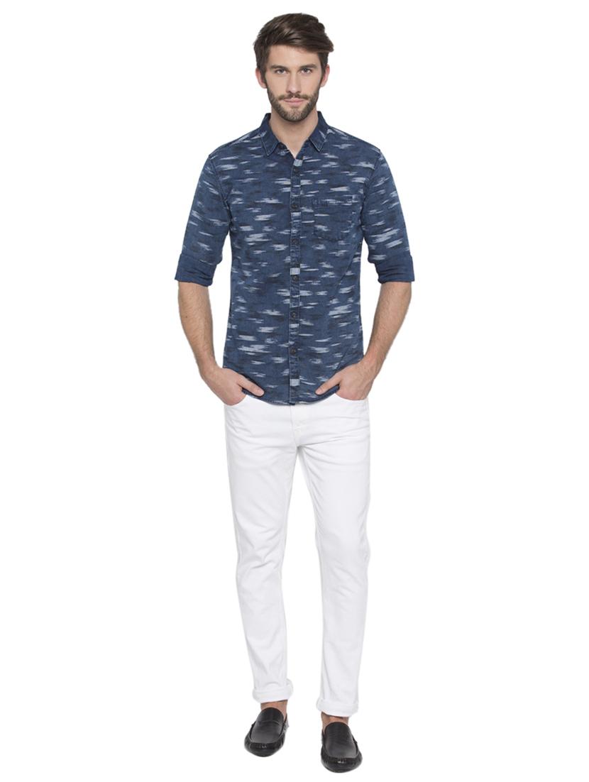 blue printed casual shirt - 15773149 - Zoom Image - 4
