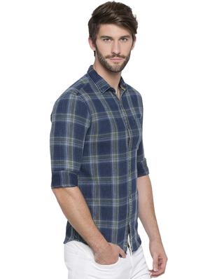 blue checkered casual shirt - 15773151 - Standard Image - 2