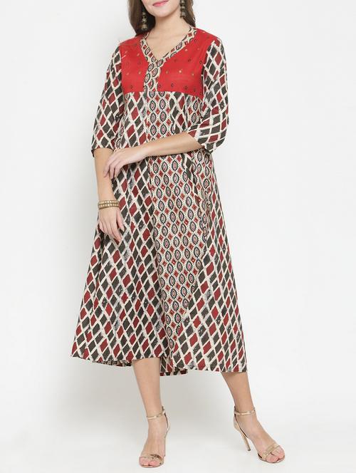 printed a-line dress - 15773309 - Standard Image - 1