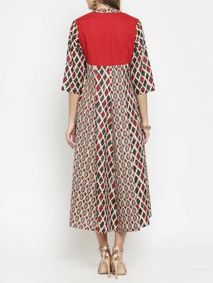 printed a-line dress - 15773309 - Standard Image - 3