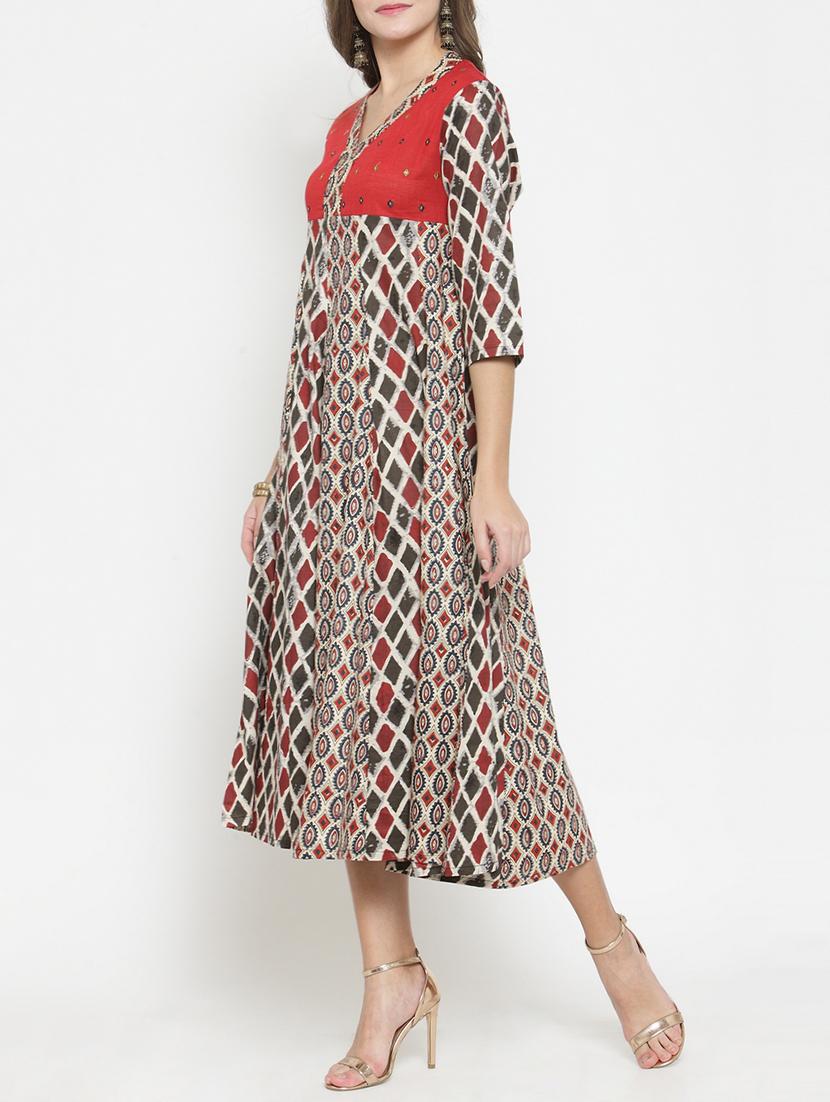 printed a-line dress - 15773309 - Zoom Image - 2