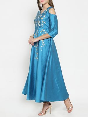 anakali embroidered cold shoulder dress - 15773312 - Standard Image - 2