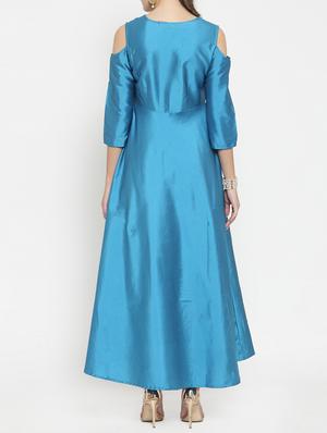 anakali embroidered cold shoulder dress - 15773312 - Standard Image - 3