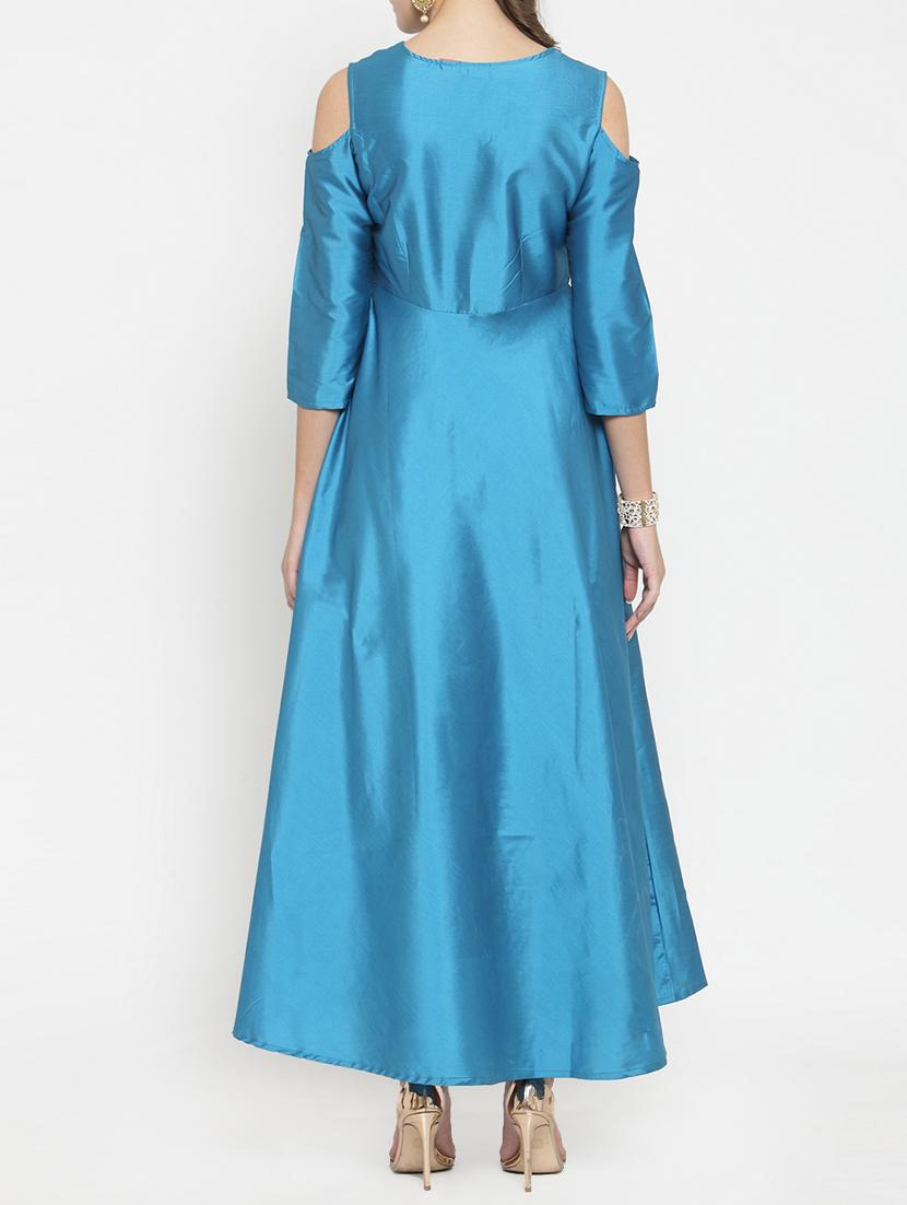anakali embroidered cold shoulder dress - 15773312 - Zoom Image - 3