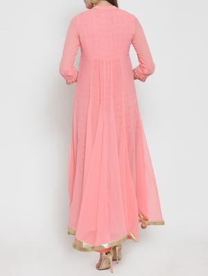 zari embroidered layered dress - 15773313 - Standard Image - 3