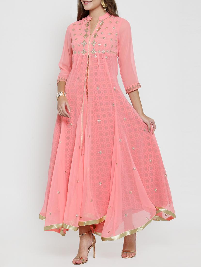 zari embroidered layered dress - 15773313 - Zoom Image - 2