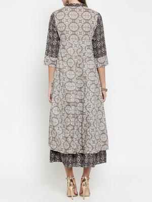 layered printed dress with tassels - 15773314 - Standard Image - 3