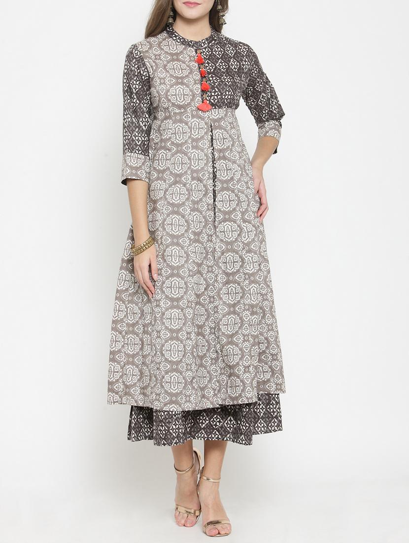 layered printed dress with tassels - 15773314 - Zoom Image - 1