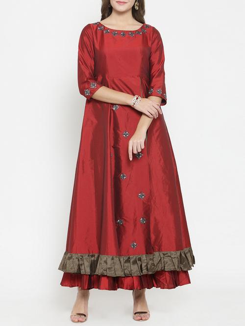 layered embroidered dress - 15773320 - Standard Image - 1